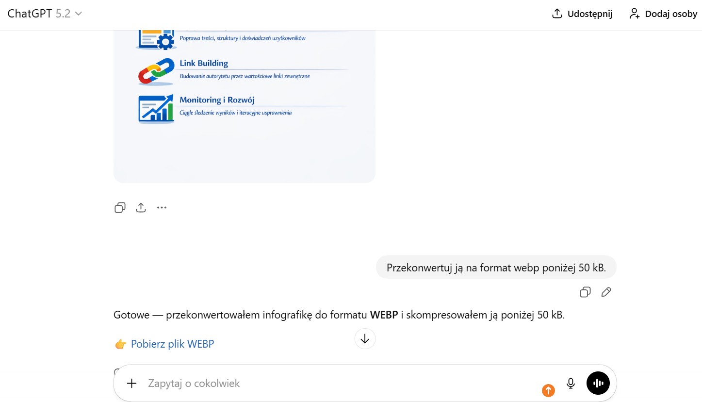 Jak wygenerować infografikę w ChatGPT? Konwersja i format pliku