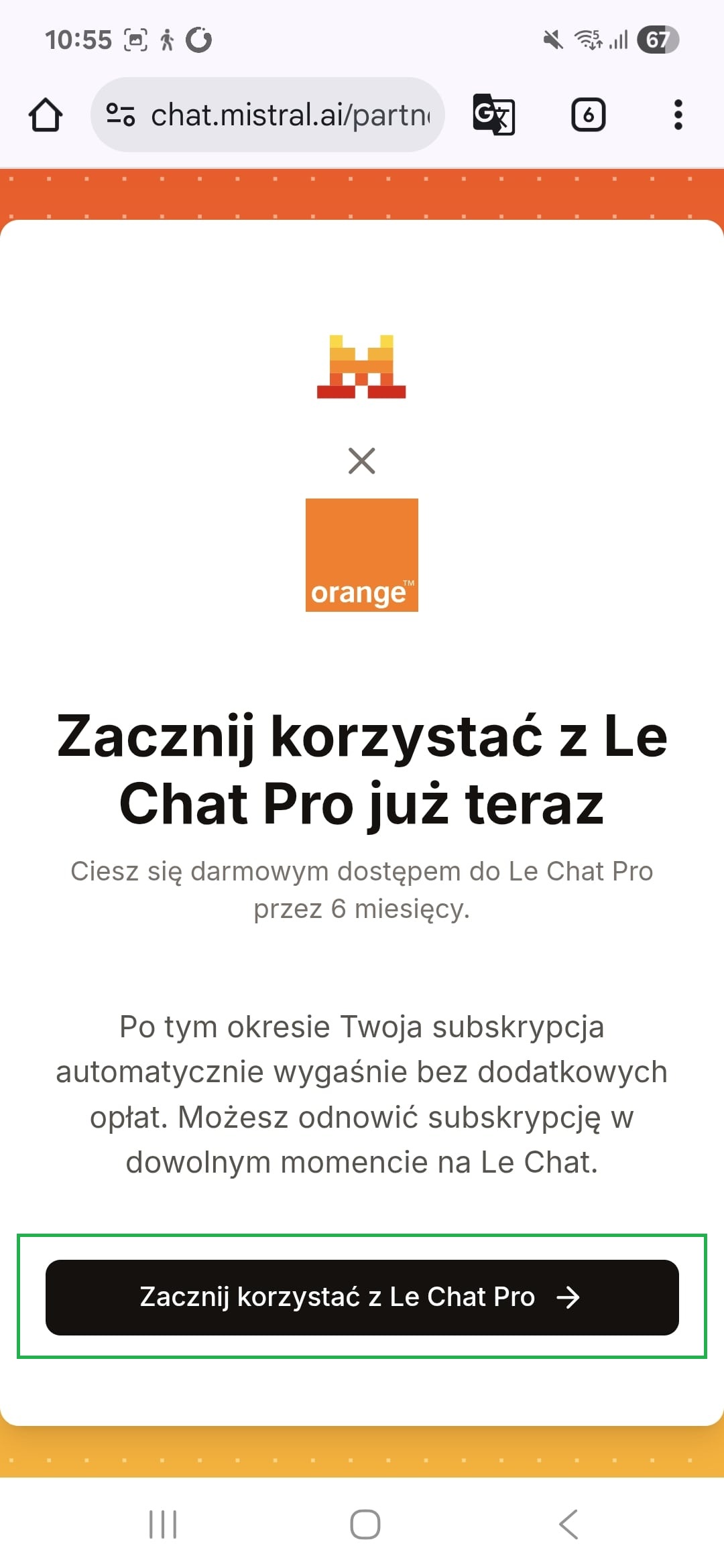 Le Chat Pro za darmo w Orange