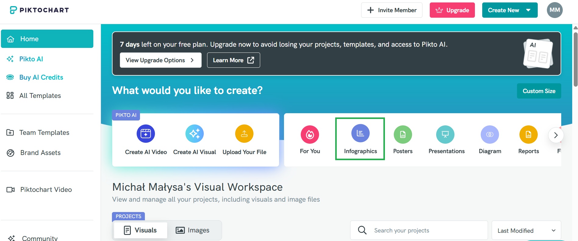 Jak wygenerować infografikę w Piktochart?