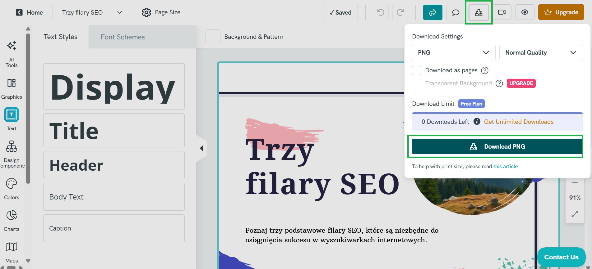 Jak wygenerować infografikę w Piktochart?
