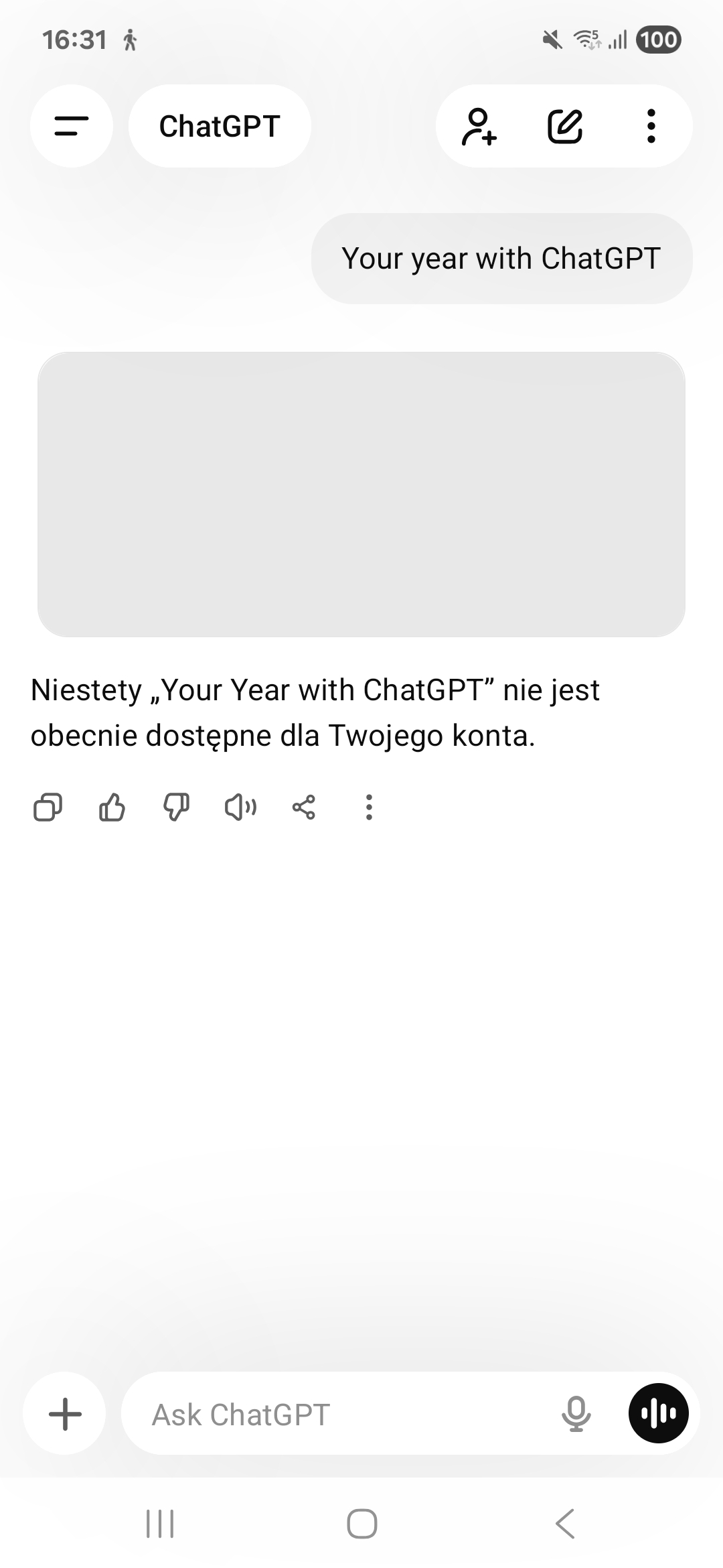 Your Year with ChatGPT niedostępne w Polsce