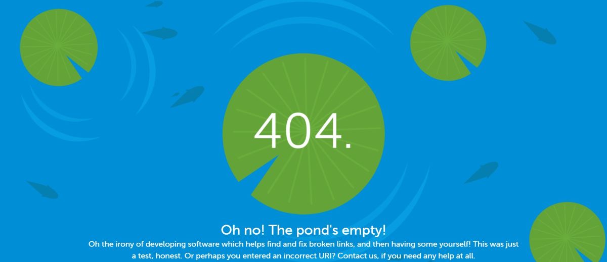 Przykład podstrony 404 - Screaming Frog