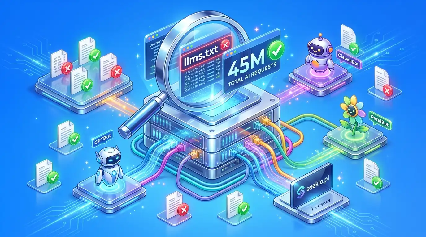 llms.txt nie przyciąga botów AI. Dane z logów są jednoznaczne